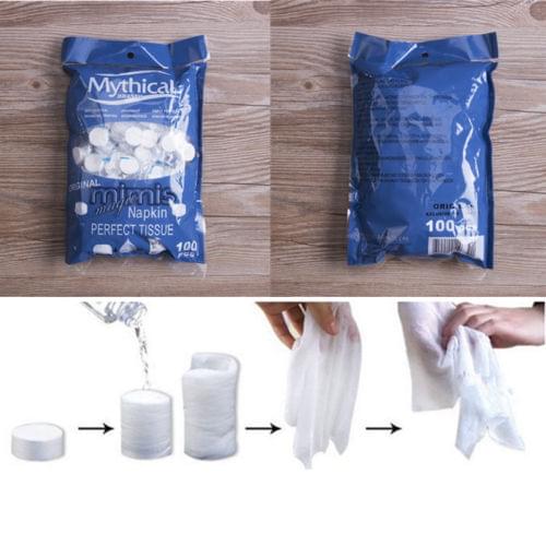 100Pcs Compressed Disposable Travel Camping Magic Bath Towels New Face Cleaner