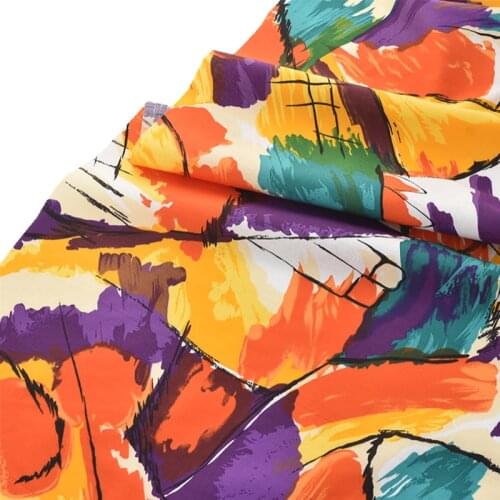 148x50cm Cotton Abstract Graffiti Sewing Fabric, Making Clothes Childrens Clothing Dress Shirt Handmade DIY Cloth