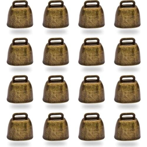 16PCS Vintage Style Metal Cow Bell, Animal Anti-Lost Accessories Bell,Used in Festive Cheering Calling Bell