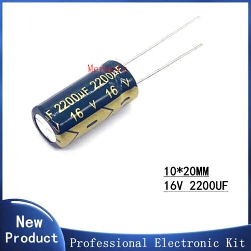 16V 2200UF 20% High frequency and low impedance in-line aluminum electrolytic capacitors long life Brand new authentic