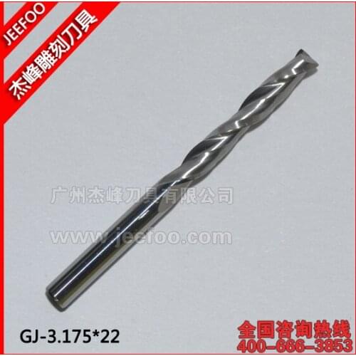 3.175*22mm 2 Flutes Spiral Flat End Mill Cutter,Tungsten Steel Carbide Engraving Bits, CNC Engraving Carving Tools