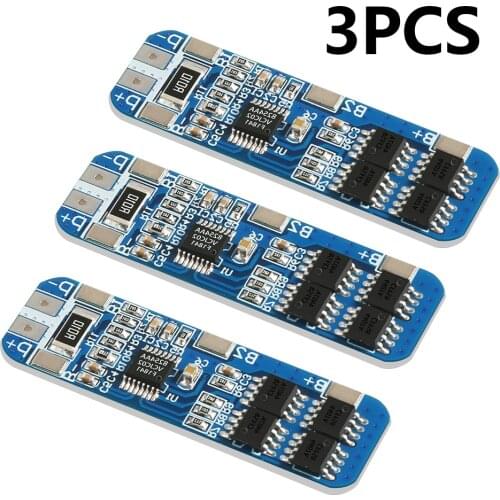 3pcs/lot3S 10A 12V Lithium Battery Charger Protection Board Module for 18650 Li-ion Battery Cell Charging BMS 10.8V 11.1V 12.6V