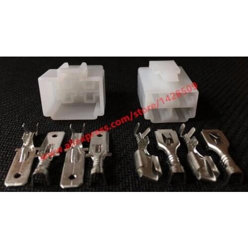 5 Sets 4 Pin 6.3 Series PA66 Female And Male Electric Plug Connector DJ7041-6.3-11 DJ7041-6.3-21