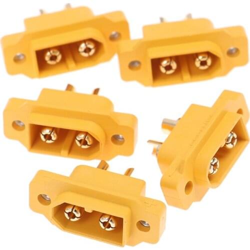 5pcs XT60E-M Mountable XT60 Male Plug Connector Model Aircraft Power Battery Plug Fixed Version Male XT60E1-M