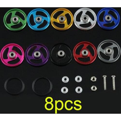 8 Pieces 19mm Aluminum Guide Rollers With O Ring Guide Wheels Spare Parts For Tamiya Mini 4WD Car Model