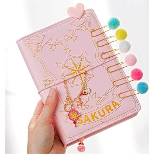 Anime Card Captor Sakura Handbook Season Cosplay Girly Heart Handbook Set Accessories Looseleaf Diary Notebook School