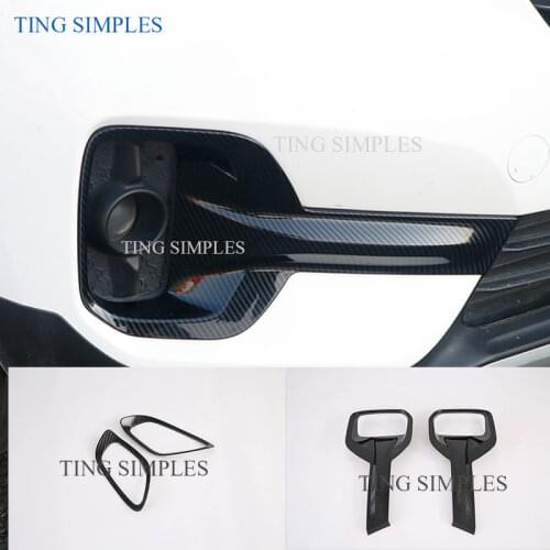 For Kia Seltos/KX3 2019 2020 2PCS Carbon fiber Car Front/Rear Tail Light Fog Light Decoration Cover Trim Car Styling Accessories