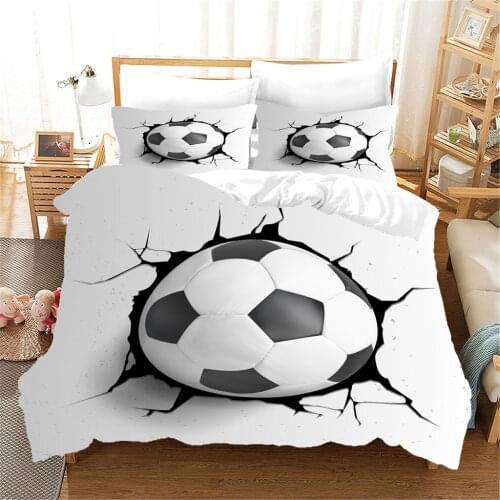 White Football Bedding Set Sports Modern 3d Duvet Cover Sets Comforter Bed Linen Twin Queen King Single Size Gift Fashion Luxury