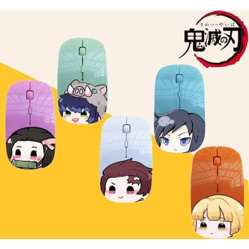 Anime Demon Slayer Kamado Tanjirou Nezuko Wireless Mouse Notebook Desktop Computer Gaming Office Mouse Kid Girl Gift