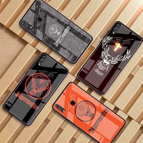 Jagermeister logo Tempered Glass Phone Case For Huawei P20 P30 P40 P40 Lite Pro Psmart Mate 20 30 Cover Shell