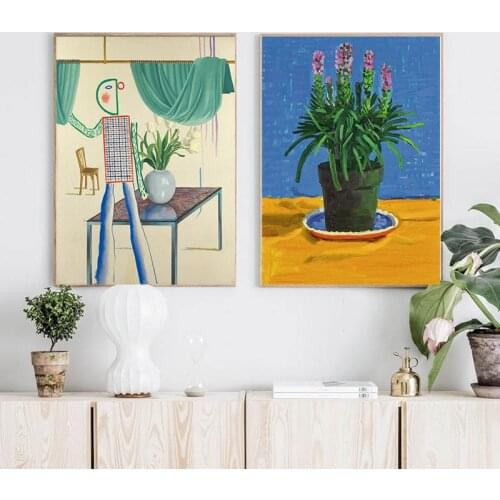 David Hockney ,Invented Man Revealing Still Life,Posters and Prints Top Canvas Painting Home Decor Wall Picture Wall Art Prints