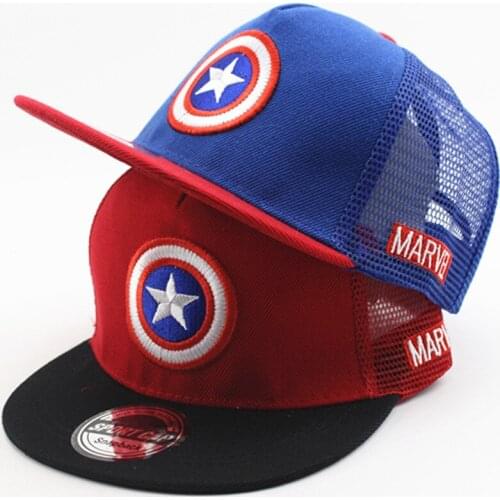 Disney Captain America Summer Spring Children Baseball Cap Baby Boys Girl Cartoon Snapback Adjustable Hip Hop Hat 2-8 Year