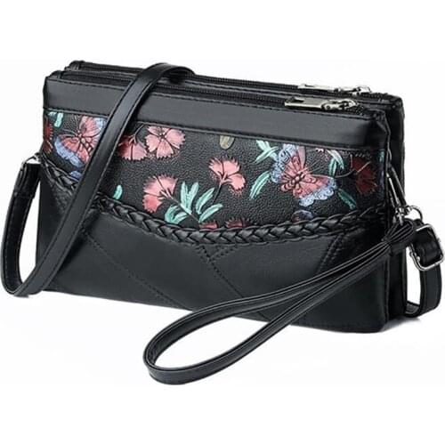 New Designer Shoulder Bags For Women Fashion Floral Printed Zipper Women Crossbody Bag High Quality PU Leather Ladies Handbag