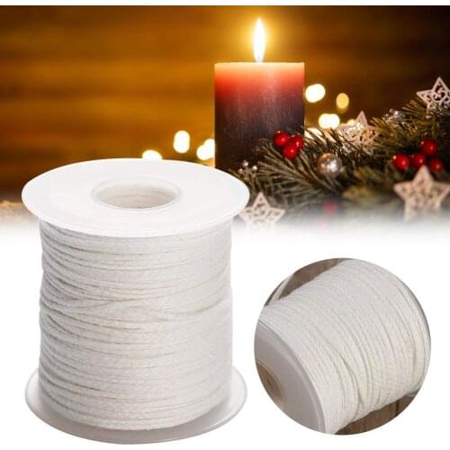 New White Candle Wick Cotton Candle Woven Wick For Candle DIY And Candle Making 1 Roll 200 Feet 61M фитиль для свечей