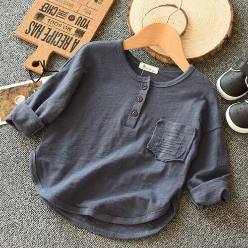 Spring Autumn Children T-shirt 2018 New Long Sleeve Boys Tops Loose Casual Bamboo Cotton Girls T shirt Unisex Clothes BC209