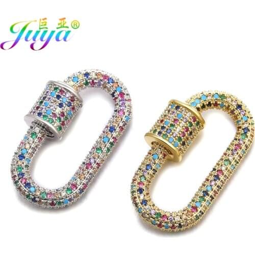 Juya 2021 DIY Jewelry Making Supplies Decorative Spiral Locket Screw Clasps Accessories For Carabiner Pendant Necklace Handmade