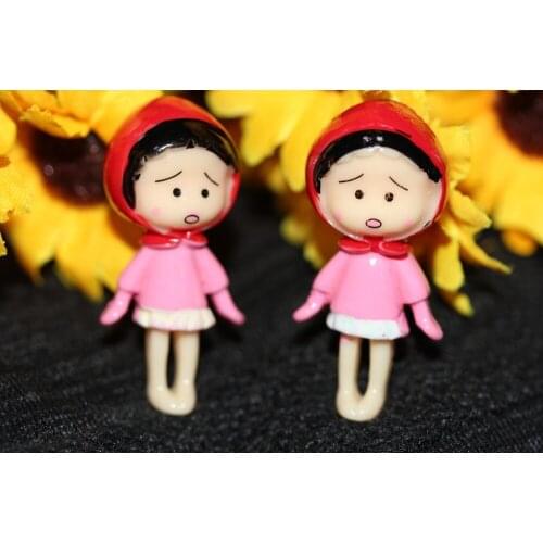 Kawaii Little Girl Flatback Topper Planar Resin Embellishments