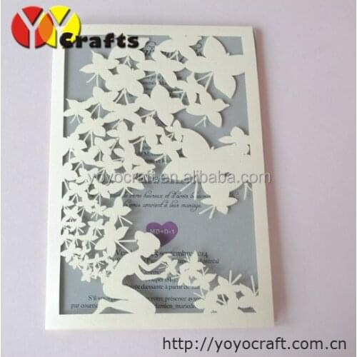 Laser Cut Butterfly Lace wedding invitation card ,Birthday Invitation Business invitation card