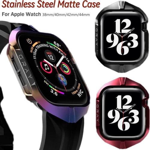 Matte Metal Case for iWatch Series 6 5 4 3 2 1 SE Steel Shell Cover for Apple Watch Case 44mm 42mm 40mm 38mm Luxury Protector
