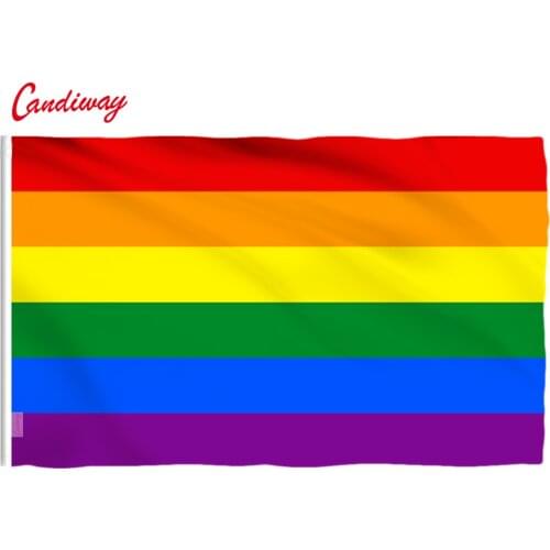 Homosexuality Outdoor Indoor rainbow flag Gay flag polyester No Flagpole Peace flags NN014