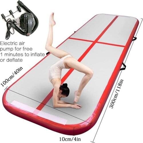 Airtrack Tumbling Air Track Inflatable Gymnastics Floor Trampoline Electric Air Pump For Home Use/training/cheerleading/beach