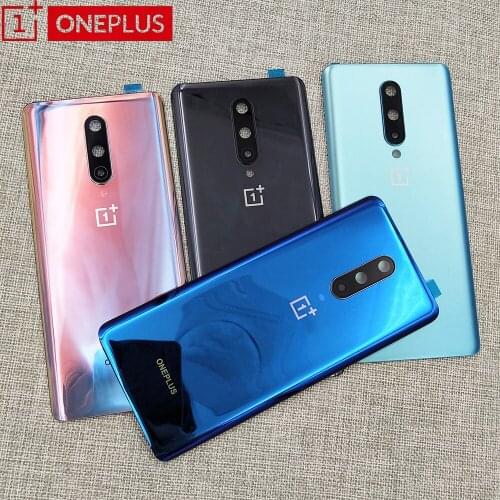 New Original Back Battery Cover Door Rear Glass For Oneplus 8 Battery Cover Housing Case With Camera Lens+Logo For One Plus 1+ 8