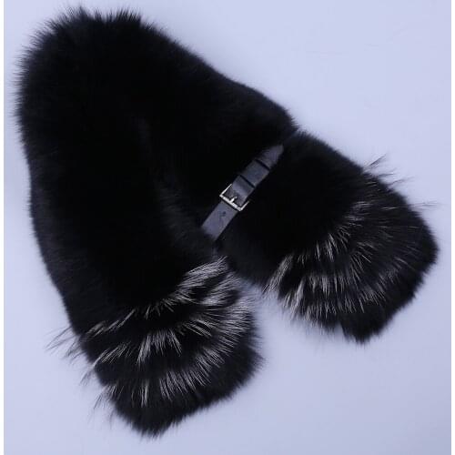 2020 Womens New Real Fox Fur Collar Shawl Collar Fur Scarf Female Fashion Wraps Winter Warm Shawl Warm Soft Scarves With Belt