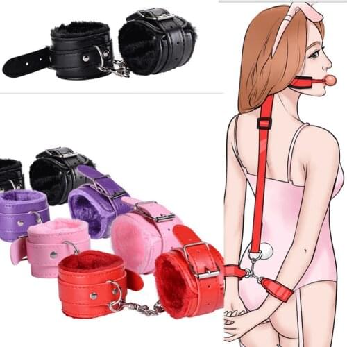 Brand New PU Leather Wrist Handcuffs Ankle Shackles Adjustable Restraint Sex Cuff Belt Exotic Accessories