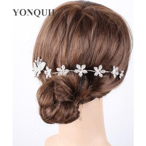 New 3 Colors Fashion Full crystal butterfly Bridal Jewelry Hair Accessories Wedding Women Rhinestone Tiaras Accessories Headwear