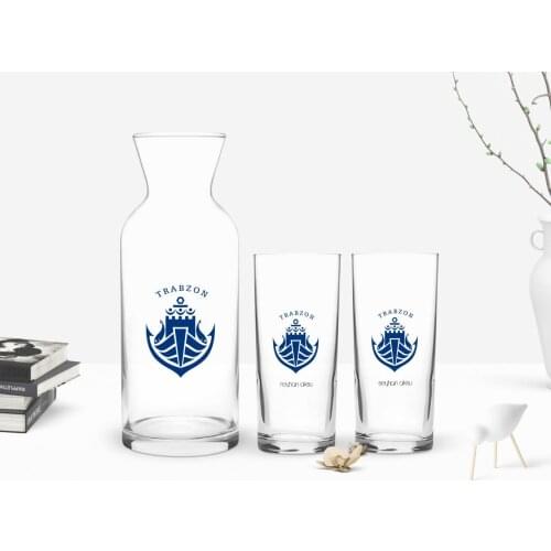 Personalized Colorful Printed Big Design Tourist Dual Arrack Cup and Carafe Gift Seti-1