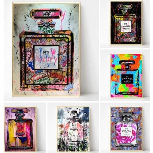 Modern Fashion Women Living Room Home Decoration Poster Graffiti Perfume Street Art Canvas Print Painting Wall Picture