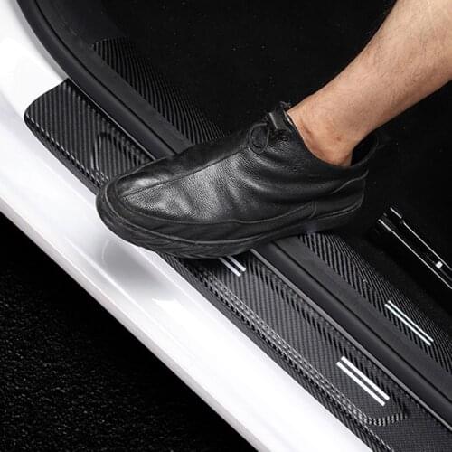 PU for MG6 2020-2021 Threshold bar Door welcome pedal protect decorate carbon fibre Leatherwear