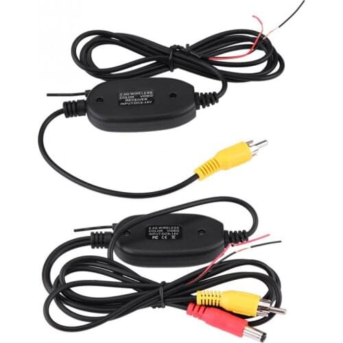 RCA Jack Video 2.4Ghz 12V Wireless Transmitter&Receiver Kit Set for Car Parking Backup Camera Monitor System