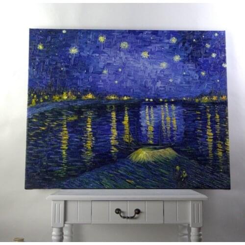 Handmade oil painting reproduction Starry Night Over the Rhone by Vincent Van Gogh