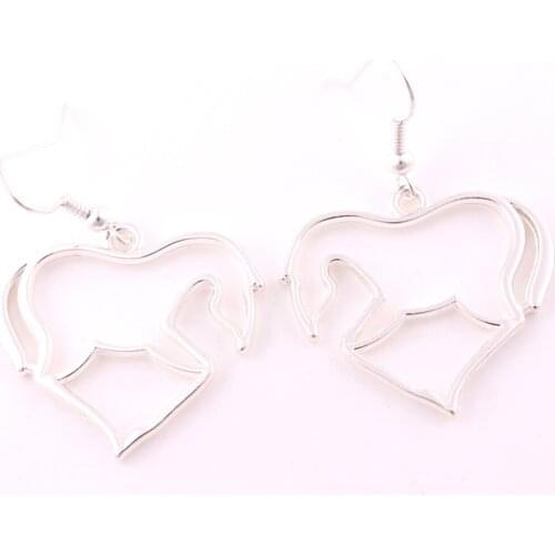 Earrings For Women Beautiful Cute Horse Pattern Heart Shape Cute Design Jewelry Zinc Alloy Material Provide Dropshipping