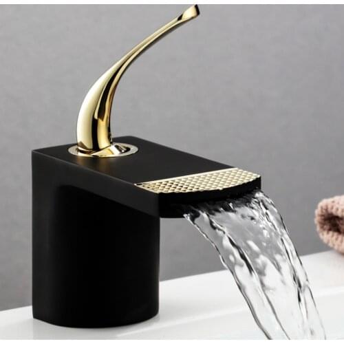 Bathroom Waterfall Basin Faucet hot and cold Brass sink mixer single lever Waterfall Sink Faucet water faucet Crane