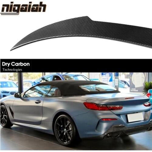 Dry Carbon Rear Spoiler Trunk Wing Fit for BMW 8 Series G14 & F91 M8 Convertible 2-Door V Style 2020
