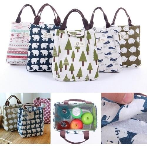 Cartoon Pattern Bag Cooler Bag Bento Picnic Pouch Lunch Container MAMAs Bag/pencil box/purse