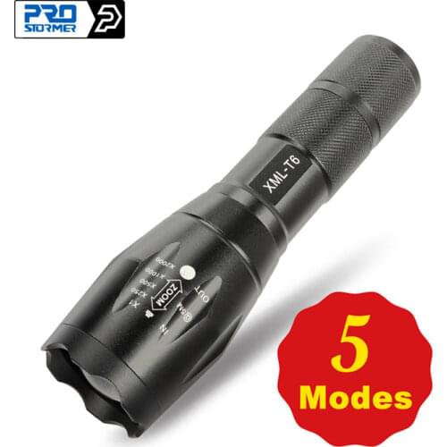 Led Flashlight 5 Models Ultra Bright Linterna Torch Q5/T6/L2 Waterproof Camping Bicycle Light 18650 Battery by PROSTORMER