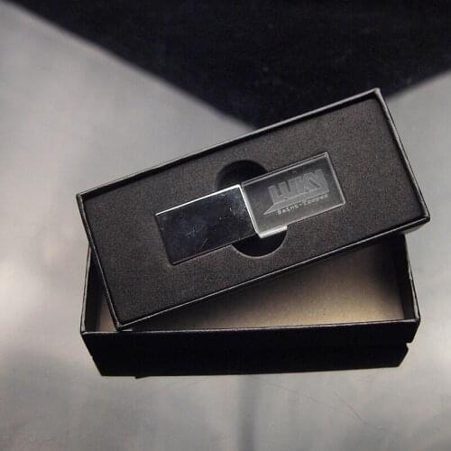 Crystal + Metal USB Flash Drive 2.0 Pen Drive + gift box 32GB 64GB External Storage Memory Stick U Disk Custom Logo for Gift