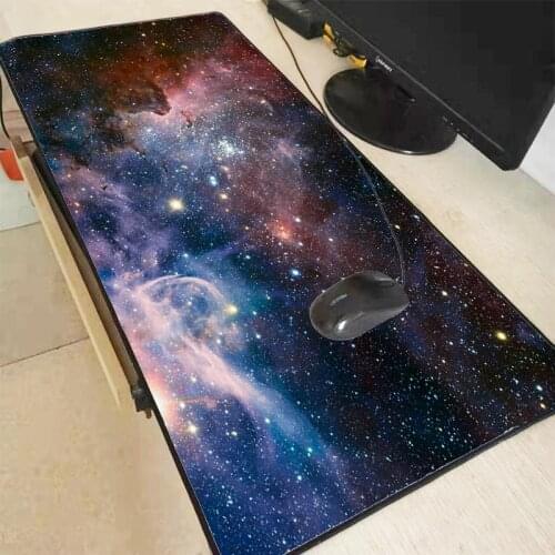 XGZ Outer Space Stars Nebulae Large Gaming Mouse Pad Gamer Locking Edge Keyboard Mouse Mat Desk Mat for CS GO LOL Dota Gamer
