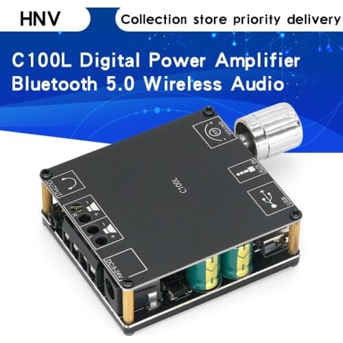 XY-C100L Bluetooth 5.0 Wireless Audio Digital Power amplifier Stereo board 100Wx2 Bluetooth Amp Amplificador 3.5MM USB APP