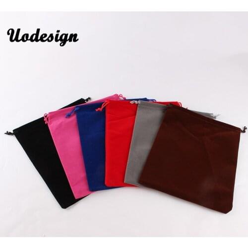 10PCS 20*25cm Velvet Gift Drawstring Pouch Bags Wedding Holiday New Year Christmas Party Big Makeup Jewelry Bag Black/Red