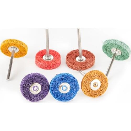 10pc Nylon Fibre Abrasive Point T-shaped Non-woven Polishing Gridning Head 3mm/2.35mm Shank for Dremel Rotay tools