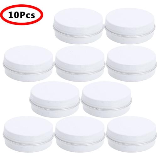 10Pcs Small Canister Aluminum Jars Round Candle Tin Cans Leakproof Seal Storage Container DIY Balm Lotion Organizer Jar with Lid
