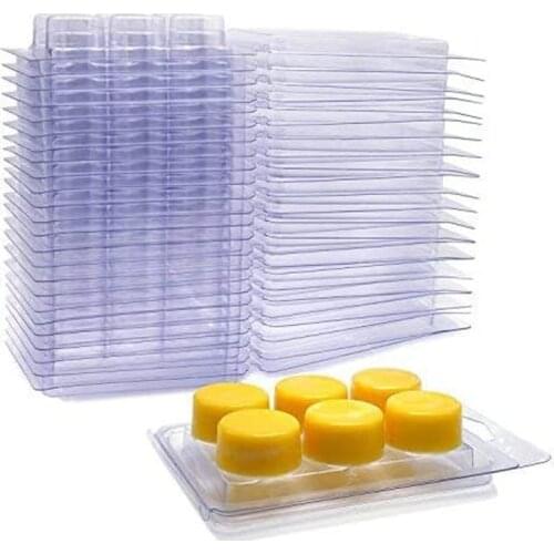 10 Packs Wax Melt Mold Teacup Wax Square Mold 6 Cavity Clear Plastic Cube Tray Candle Soap Making Mold Making Tool