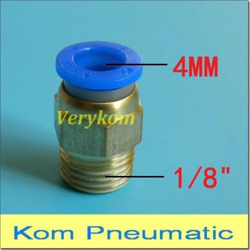 100pcs/lot Free Shipping Pneumatic PC 4mm thread 1/8" 1/8 Inch straight air pipe fitting PC4-01 One touch hose connector