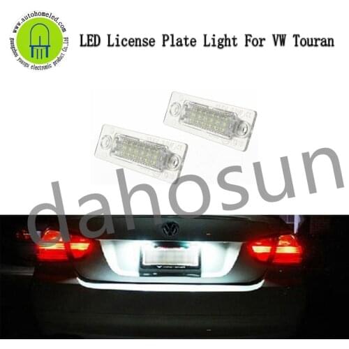 2Pcs Dahosun White LED License Plate Light Compatible with VW Jetta 5 Caddy 3 Passat Touran Error Free Rear Number Lamps