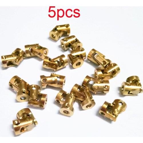 5PCS Micro Universal Joint 3mm-3mm Brass Coupling Mini Shaft Connecting Coupler for RC 1/24 1/18 Car/Boat/Aircraft Model