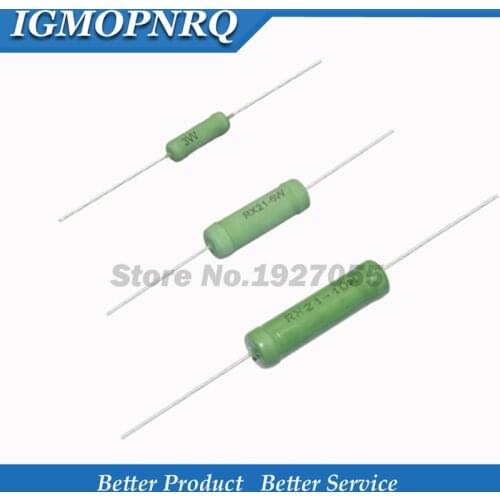5PCS RX21 6W 10W Wire Wound Resistance 5% 1R 10R 100R 1K 10K 12K 15K 18R 20R 22R 24R 27R 30R 33R 36R 0.01R 0.05R 0.1R 0.12R